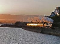 'Concorde' locomotive steams alongside the River Teign