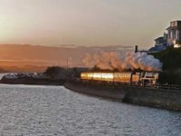 'Concorde' locomotive steams alongside the River Teign