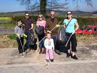 Bagging up the rubbish