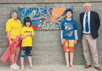 Bovey pupils’ mosaics take pride of place at pool