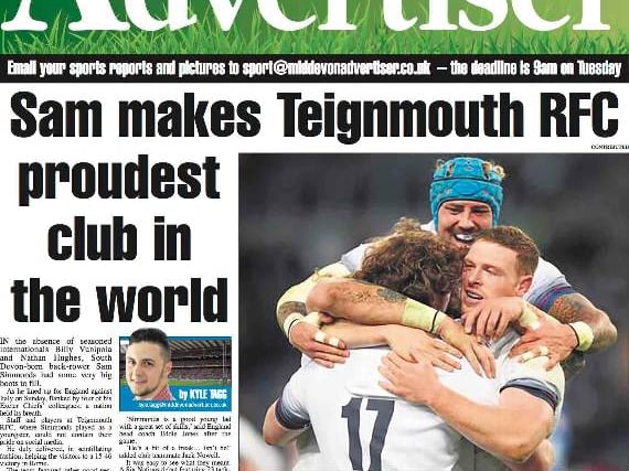 Sam makes Teignmouth RFC proudest club in the world