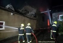 Fire crews work through the night at Moretonhampstead blaze