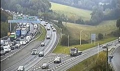 Traffic delays on A38, A380 and M5 following collision