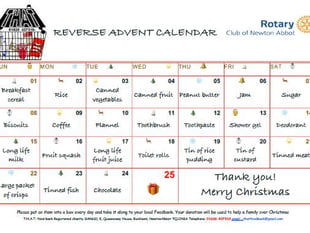 Reverse advent calendar to help Teignbridge residents in need