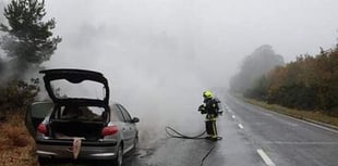 Teignmouth and Newton fire crews tackle A380 vehicle fire