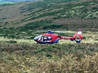 Air and land ambulances come to aid of stricken biker