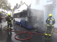 Lightning rages as bus blaze drama unfolds