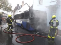 Lightning rages as bus blaze drama unfolds