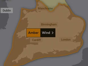 100mph winds threat as Amber Warning issued as Storm Eunice approaches