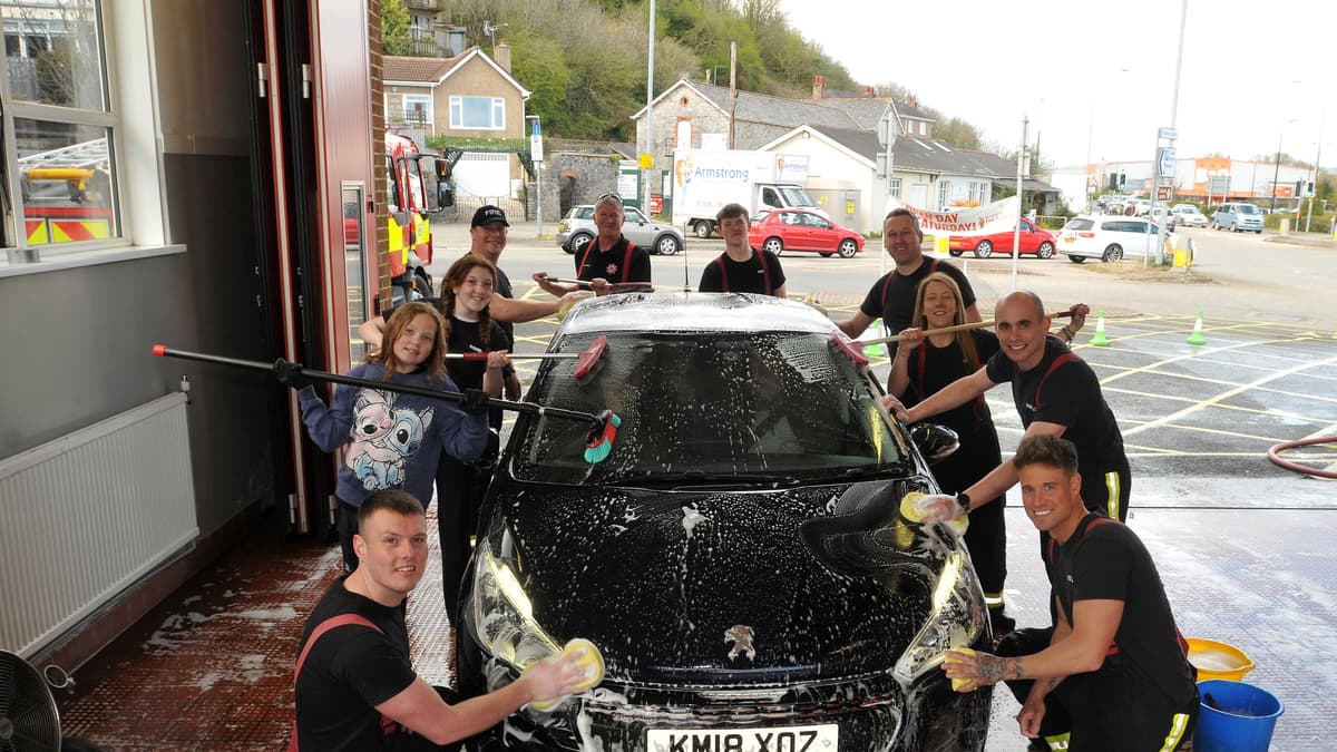 Car wash heroes at Newton Abbot Fire Station boost Firefighters
