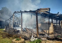 Barn destroyed as firefighters from nine stations battle blaze