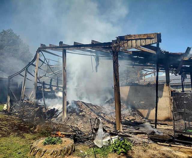 Barn destroyed as firefighters from nine stations battle blaze