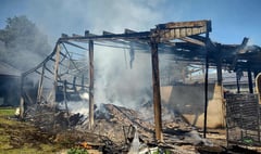 Barn destroyed as firefighters from nine stations battle blaze
