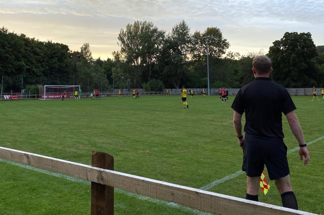 The scene at Mill Marsh Park as Bovey Tracey entertained Buckland Athletic Reserves last night.
