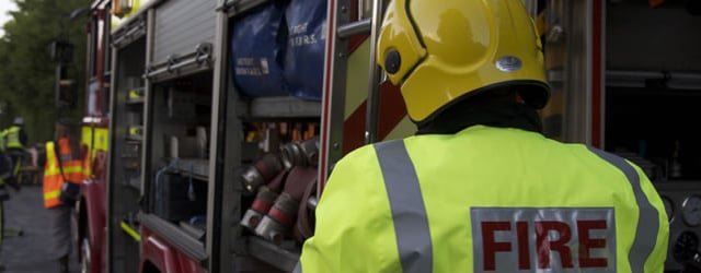 Porch roof catches fire