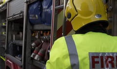 Combine harvester catches fire
