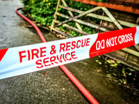 Firefighters battle blaze in combine harvester