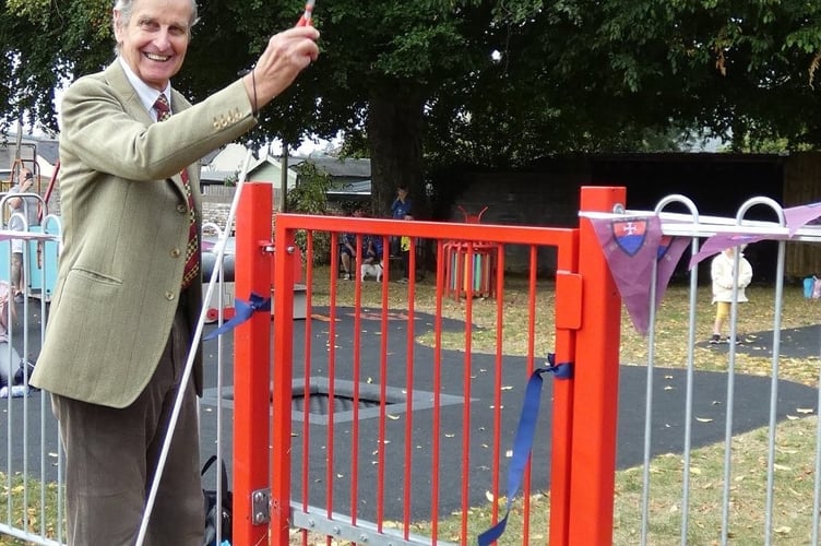 Lord Clifford opening the play area at Clifford Park, Kingsteignton