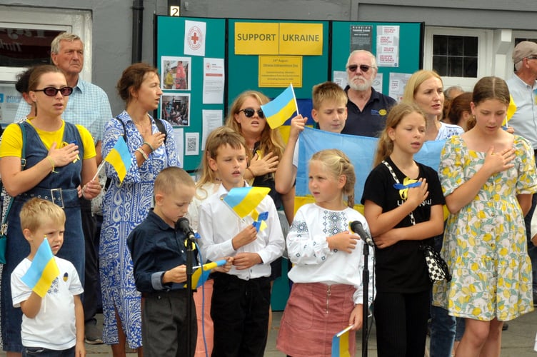 Ukraine Independence Day celebrated in Newton Abbot. [Wednesday, August 24]
