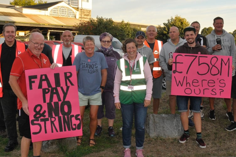 Posties from in and around Newton Abbot held a picket on Wednesday, August 31 at the Royal Mail Newton Abbot Delivery Office