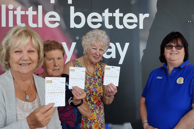 Winners of Tesco’s 40 year competition. From left to right: Ann Hatcliff,  Denise Wilson and Jenny Baker 