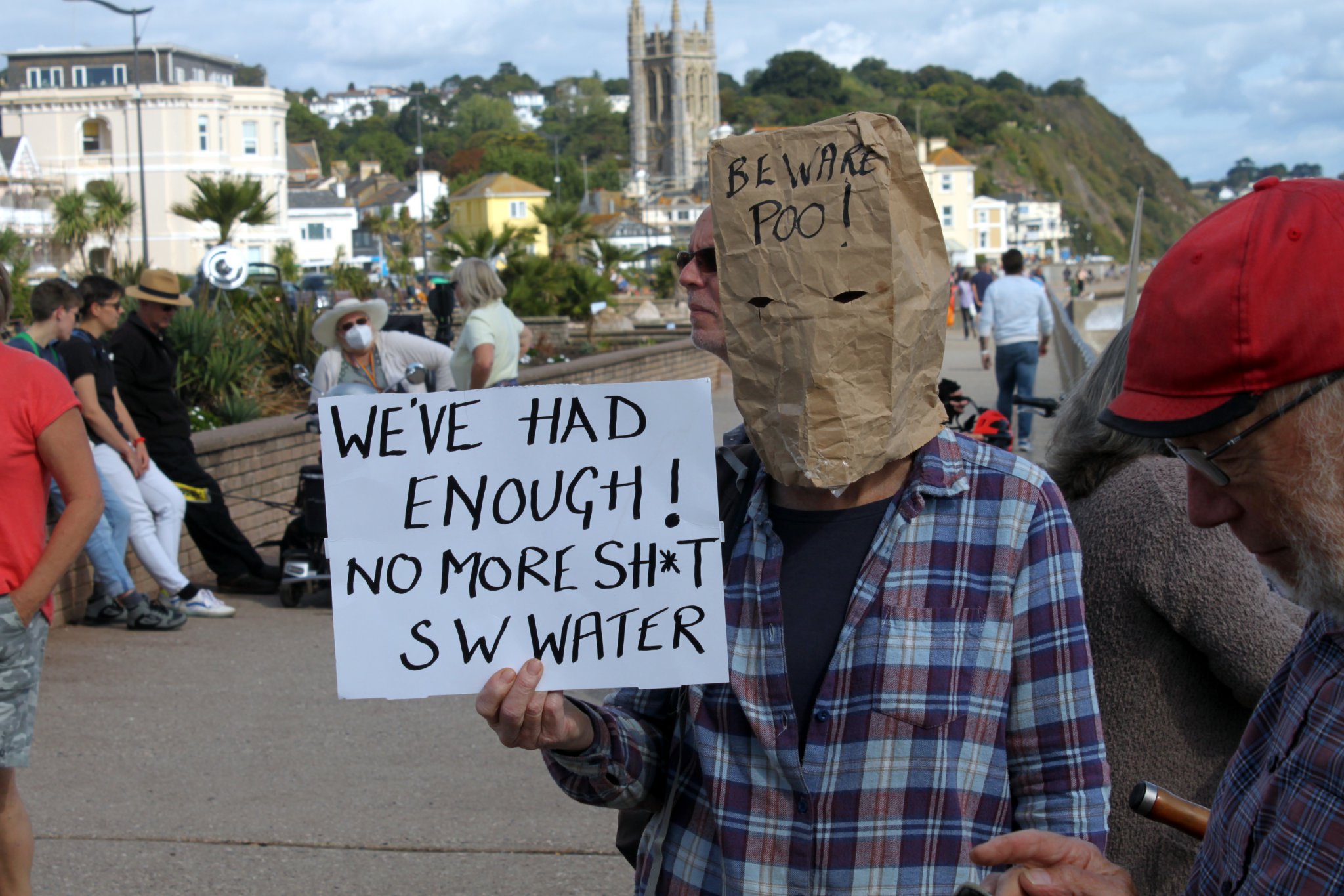 Sewage dumps in sea spark protest