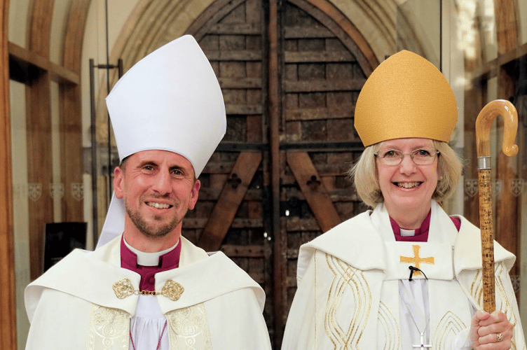 Bishop James and The Rt Rev’d Jackie Searle, Bishop of Crediton.