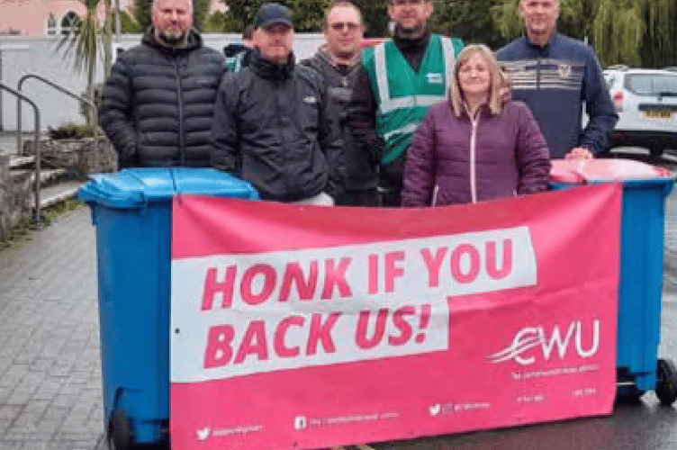 Dawlish postal workers on the picket line