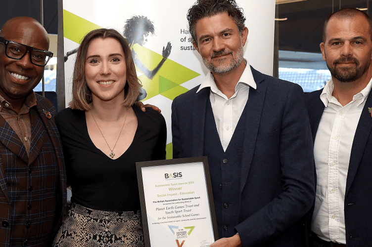 Mike Wedderburn (Sky Sports), Sarah Halhead-Baker (Planet Earth Games Trust), Chris Broadbent (Planet Earth Games Trust) and Simon Futcher (Veolia)