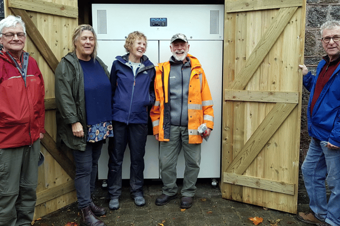 From left: James Mann of The Cheese Shed, Pauline Christopher and Sue Price of Bovey Community Larder, Stephen Jefferies and Pete Dendle, treasurer.