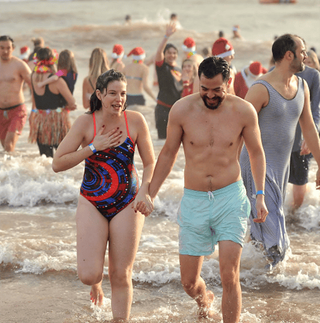 Teignmouth Walk in the Sea