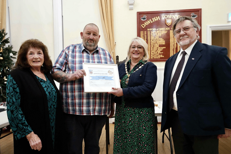 Cllr Carole Tamlyn, Paul Lentle, Cllr Lisa Mayne and Peter Bilby.