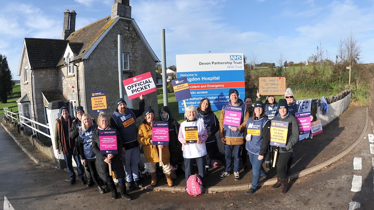 Nurses from Langdon Hospital in Dawlish join colleagues in national