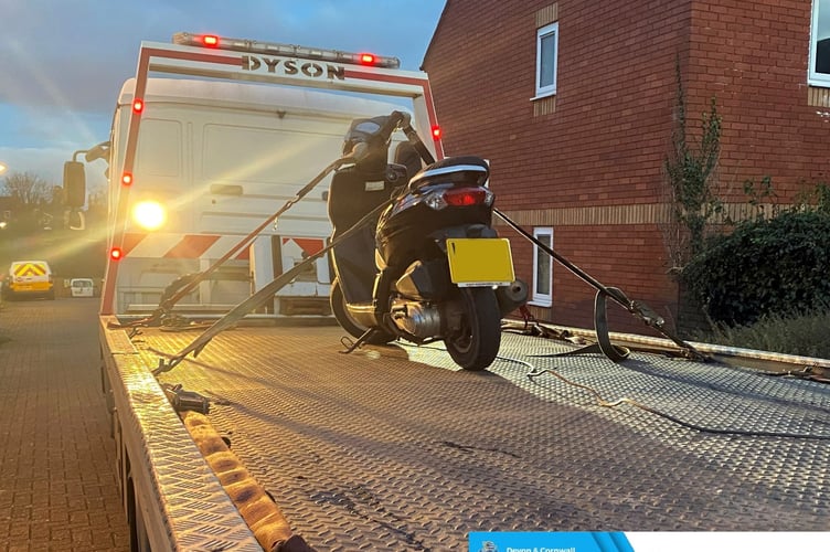 Police seized this moped in Newton Abbot.
Picture: Newton Abbot Police
