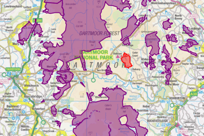 A map of where you can currently legally camp on Dartmoor