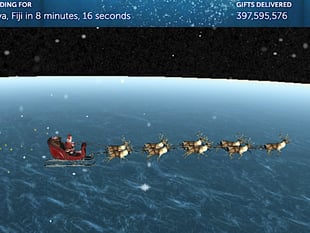 We are go for launch - reindeer and sleigh ready for flight 