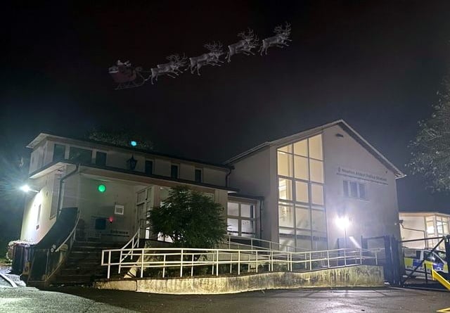 Santa over newton police station. Picture: Newton Abbot Police Station