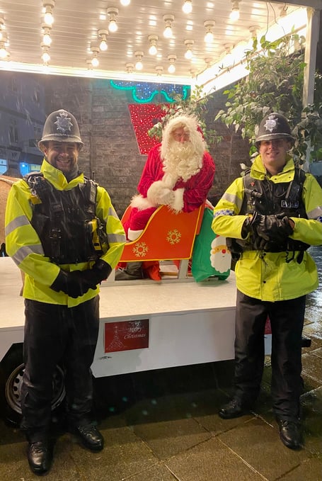 Newton Abbot Police officers with Father Christmas