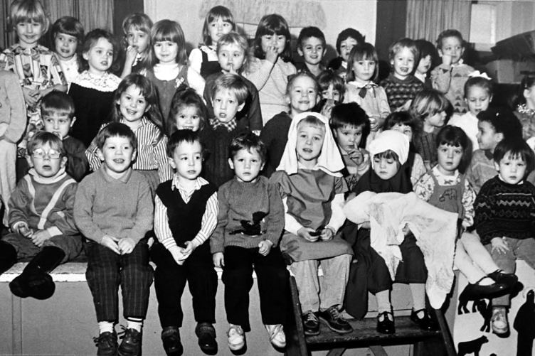 Wolborough Playgroup’s nativity concert from December 1988