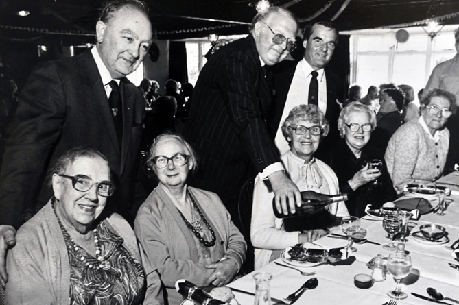 Bovey Tracey Rotary Club’s Christmas lunch for pensioners living in the area and held at the town’s Riverside Inn in December 1988