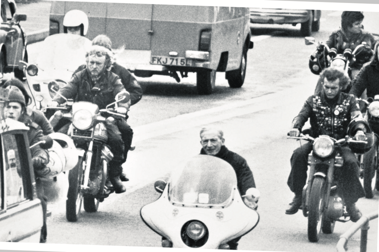 Bikers taking part in the protest