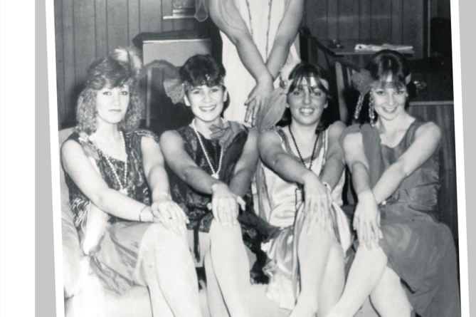 September 1986 and an all-singing and dancing autumn show was entertaining audiences at the Shaftesbury Theatre in Dawlish. Pictured here taking a break from treading the boards are dancers Mandy Bard, Tracy Evans, Janice Morgan, Rebecca Wand and Karen Dell.