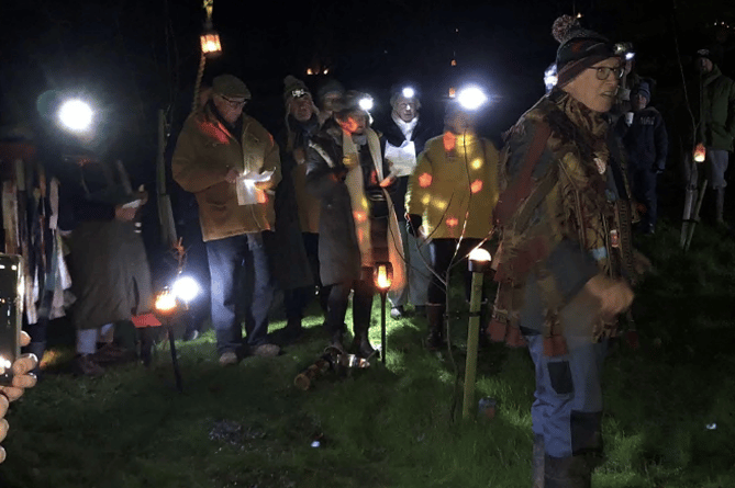 The wassail at the Holcombe Community Orchard