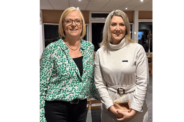 Teignmouth Golf Club Ladies’ section’s new Lady Captain Sarah Plunkett with her Vice Captain, Hannah Stephens.