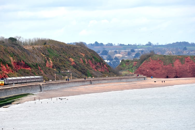 The area of beach at  Dawlish where a 14-year-old Ukrainian female was found unconscious.
Photo: Steve Pope  MDA060323B_SP001
March 2023