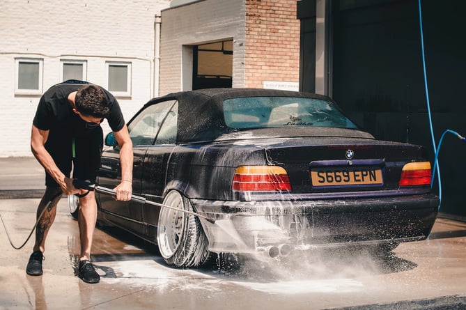 car wash stock image
