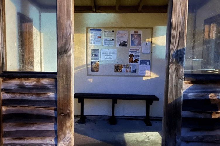 One of the three benches installed in Chudleigh Knighton