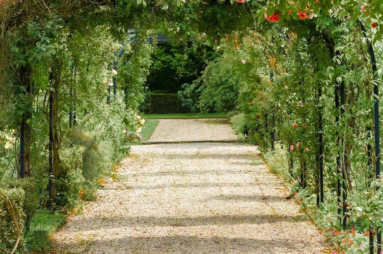 italian garden stock image