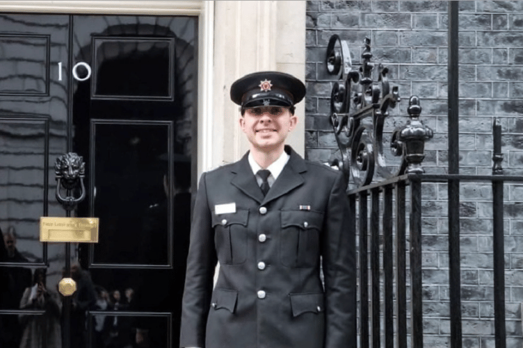 Ed Durante outside No 10 Downing Street.