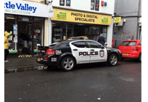 Cop car’s a long way from home